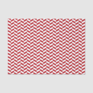 Dark Red and White Herringbone Tissue Paper