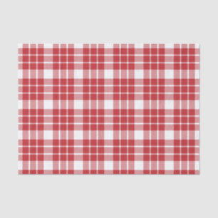 Dark Red and White Plaid Tissue Paper