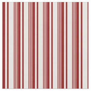 Dark Red and White Stripes Fabric