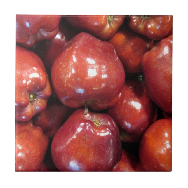 Dark Red Apples Tile (Front)
