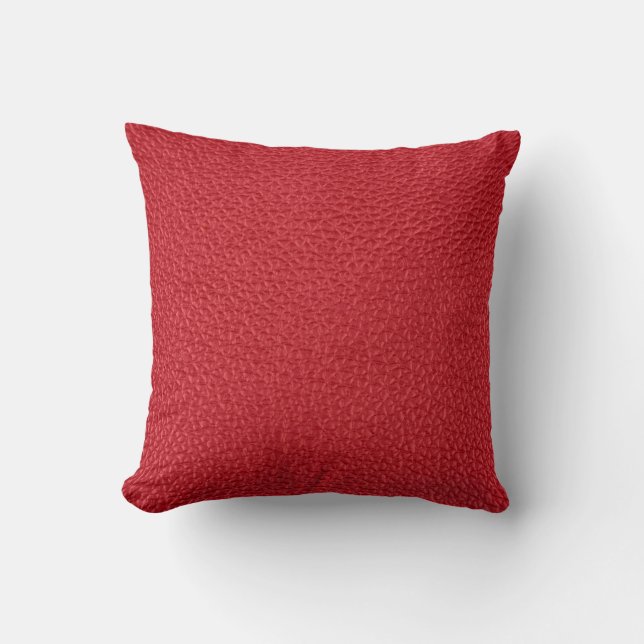 Dark red artificial leatherette closeup. cushion (Front)