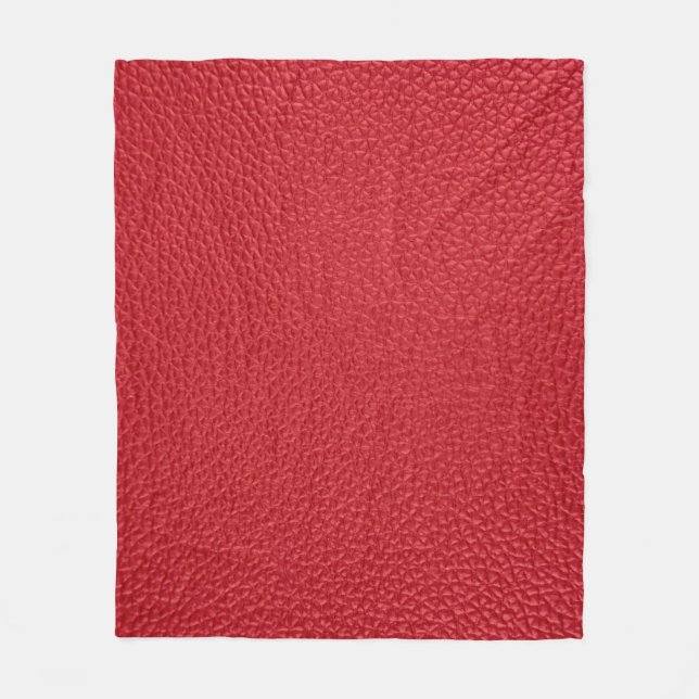 Dark red artificial leatherette closeup. fleece blanket (Front)