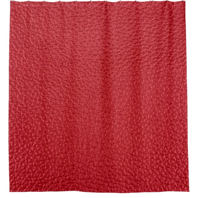 Dark red artificial leatherette closeup. shower curtain (Front)