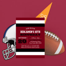 Dark Red Black and White Team Birthday Invitation
