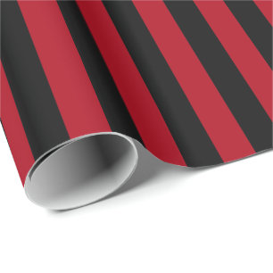 Dark Red/Black Stripe Wrapping Paper