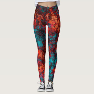 Dark red blue texture textured suede marble granit leggings