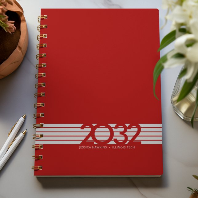 Dark Red Bottom Stripe Spiral Weekly Planner (Creator Uploaded)