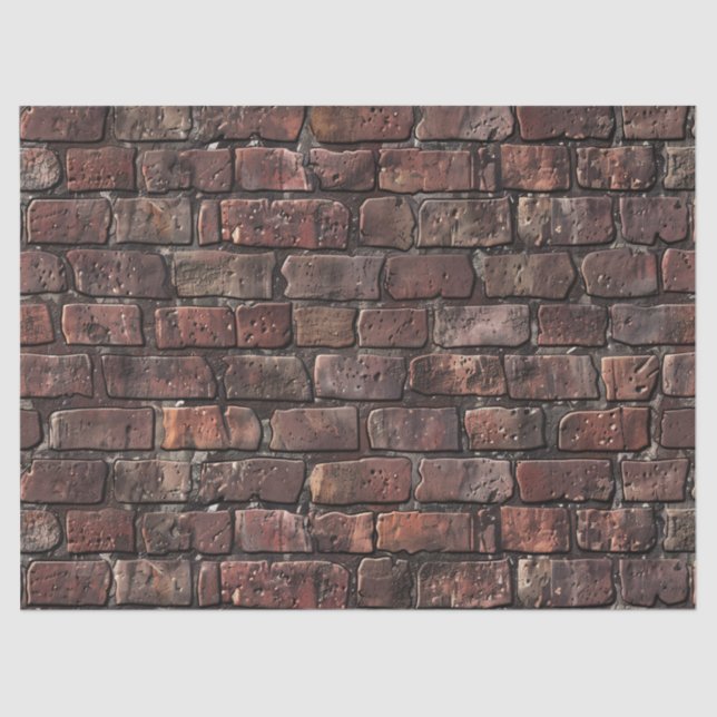 Dark Red Brick Wall Decoupage Tissue Paper (Front)