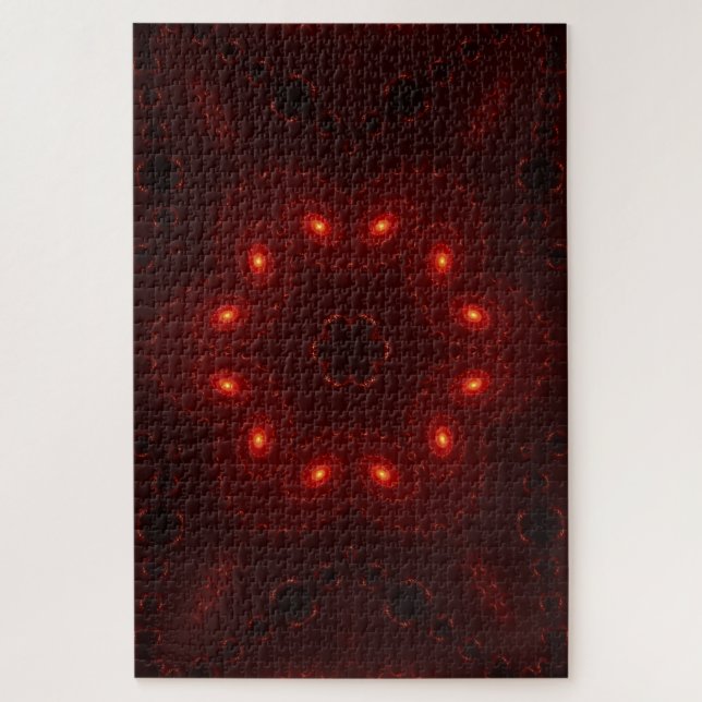 Dark Red Burgandy Gothic Lace Snowflake Jigsaw Puzzle (Vertical)