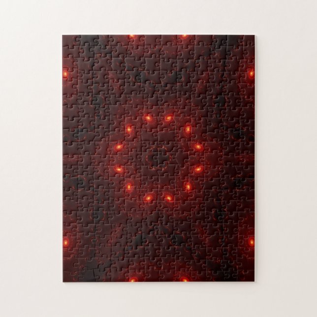 Dark Red Burgandy Gothic Lace Snowflake Jigsaw Puzzle (Vertical)