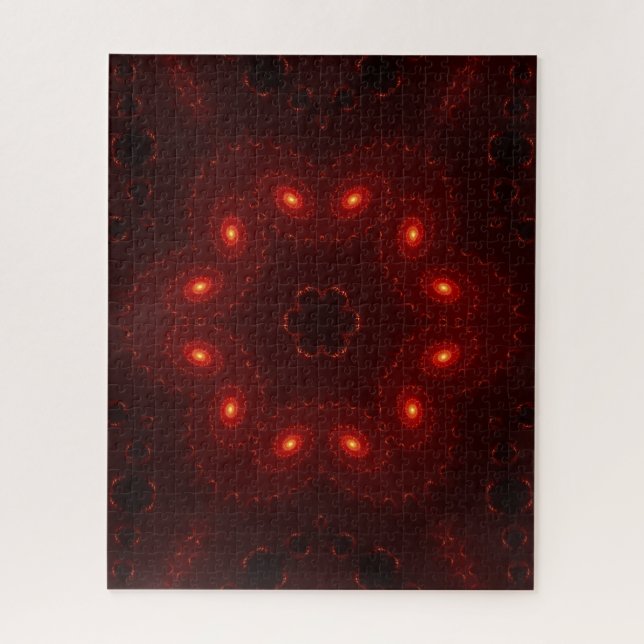 Dark Red Burgandy Gothic Lace Snowflake Jigsaw Puzzle (Vertical)