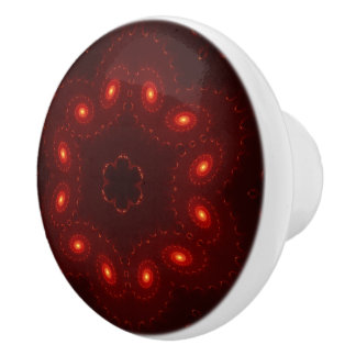Dark Red Burgundy Gothic Lace Snowflake Ceramic Knob