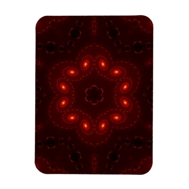 Dark Red Burgundy Gothic Lace Snowflake Magnet (Vertical)