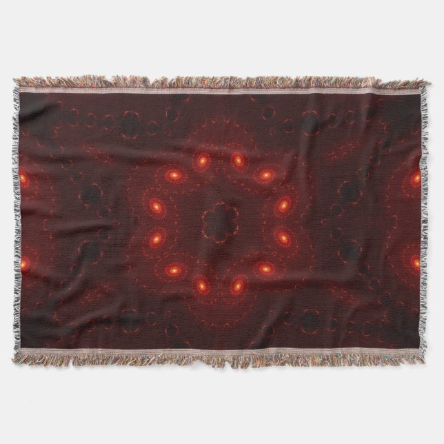 Dark Red Burgundy Gothic Lace Snowflake Throw Blanket (Front)