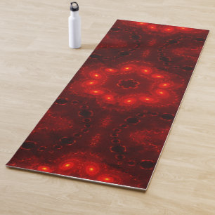 Dark Red Burgundy Gothic Lace Snowflake Yoga Mat