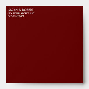 Dark Red Burgundy Retro Wedding Envelope