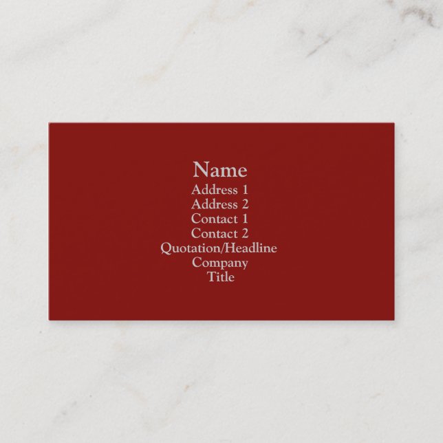 Dark Red Business Card (Front)