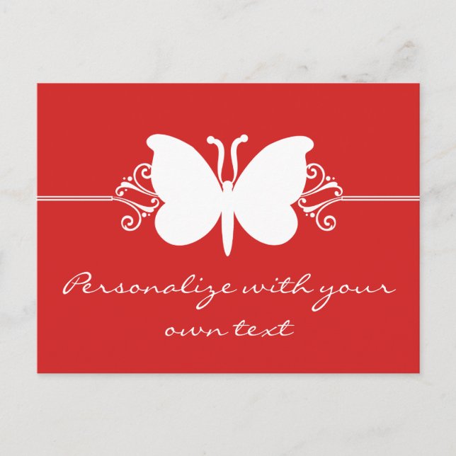 Dark Red Butterfly Swirls Postcard (Front)