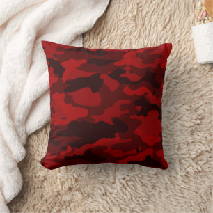 Dark Red Camouflage Cushion