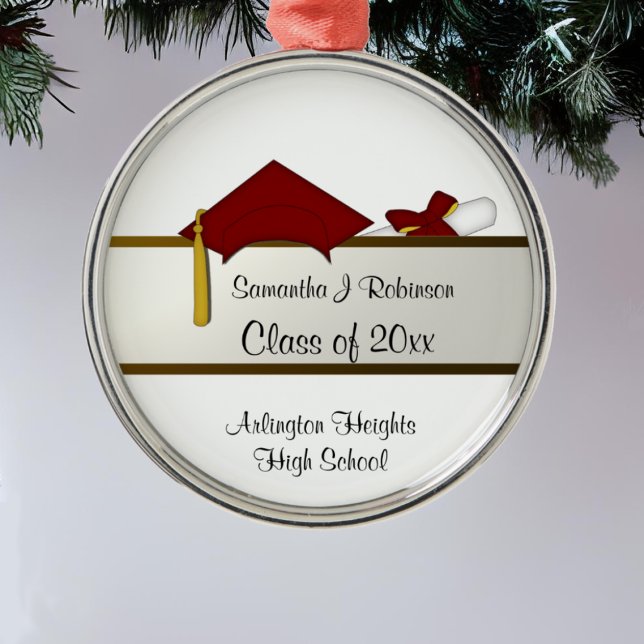 Dark Red Cap Graduation Ornament (Creator Uploaded)