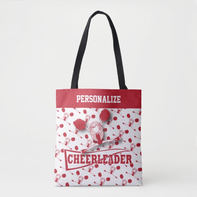 Dark Red Cheerleader Girl Tote Bag (Front)