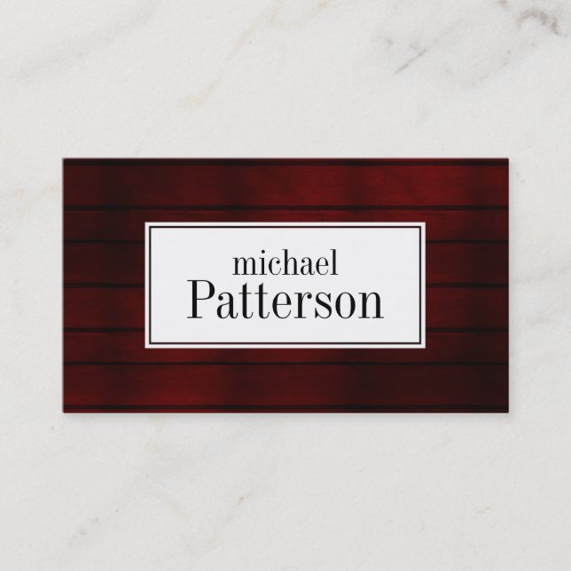 Dark Red Cherry Wood Texture Looking Business Card (Front)