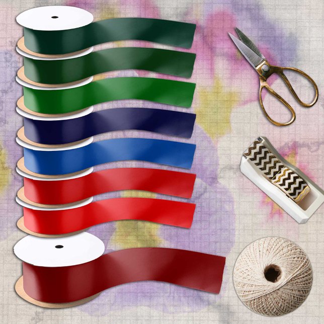 Dark Red Christmas Colour solid minimalist Satin Ribbon (Creator Uploaded)