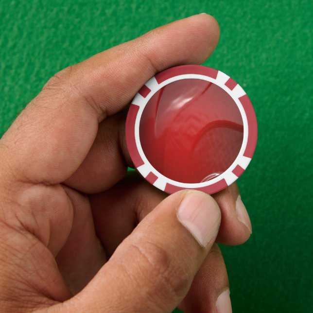 Dark red crumpled plastic texture poker chips (Hand)