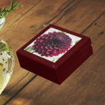 Dark Red Dahlia Bloom Floral Gift Box<br><div class="desc">Store trinkets,  jewellery and other small keepsakes in this wooden gift box with ceramic tile that features the photo image of a gorgeous,  dark red Dahlia bloom. A lovely,  floral design! Select your gift box size and colour.</div>