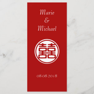 Dark Red Double Happiness - Round Menu