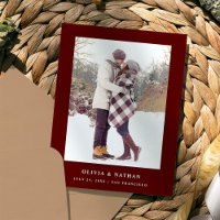 Dark Red Elegant Text and Photo | Save the Date