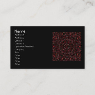 Dark red Embossed Swirls Tile 232 Business Card