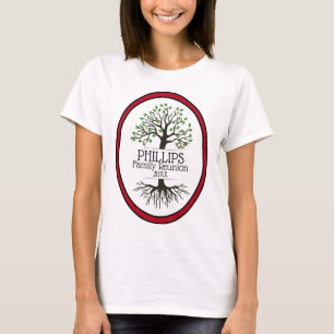 Dark Red Family Tree Family Reunion T-Shirt