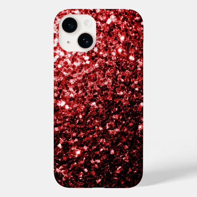 Dark Red faux Glitter sparkles Glamour Case-Mate iPhone Case (Back)