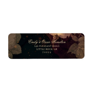 Dark Red Floral Gothic Boho Return Address Label