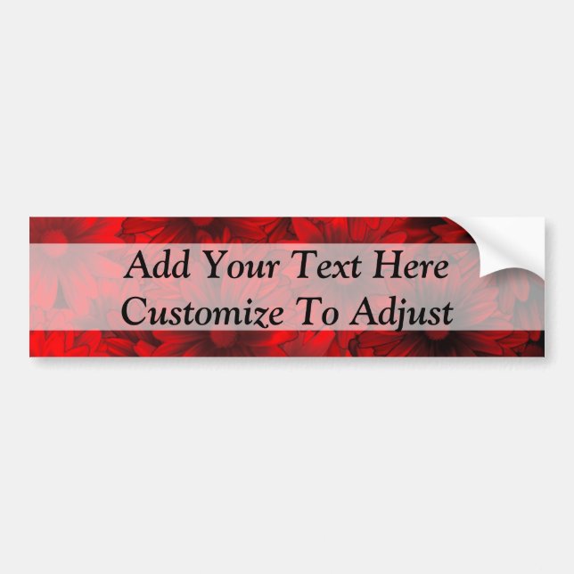 Dark red floral pattern bumper sticker (Front)
