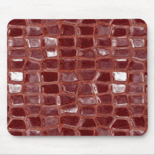 Dark red glass bricks abstract geometric pattern mouse pad