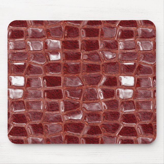 Dark red glass bricks abstract geometric pattern mouse pad (Front)
