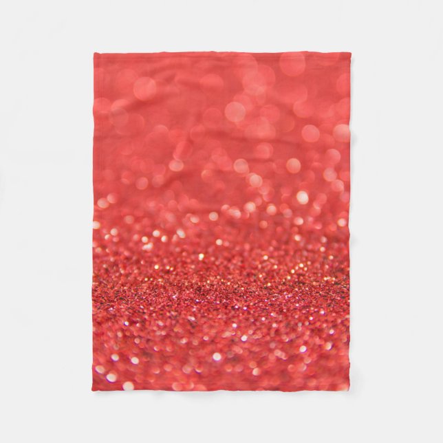 Dark Red Glitter Fleece Blanket (Front)