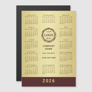 Dark-red gold design,Logo or Photo calendar,