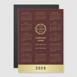 Dark-red gold design,Logo or Photo calendar,