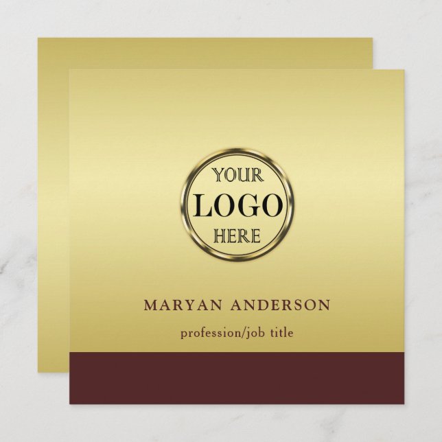 Dark-red gold design,Logo or Photo in gold circle, (Front/Back)