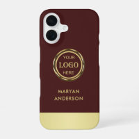 Dark-red gold design,Logo or Photo in gold circle,