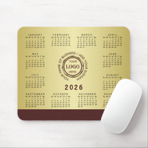 Dark-red gold design,Logo or Photo in gold circle, Mouse Pad