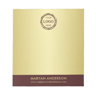Dark-red gold design,Logo or Photo in gold circle, Notepad