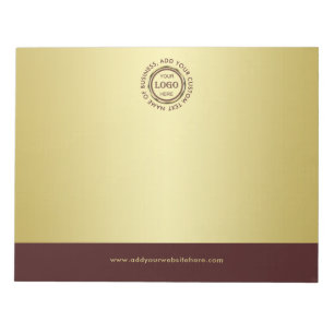 Dark-red gold design,Logo or Photo in gold circle, Notepad