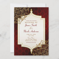 Dark Red & Gold Moroccan Arabian Nights Wedding In