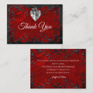 Dark Red Gothic Halloween wedding Card
