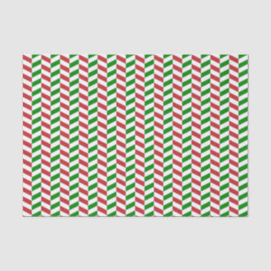 Dark Red, Green and White Herringbone Tissue Paper