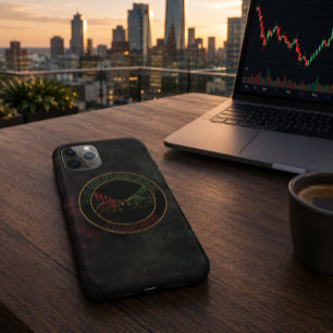 Dark Red Green Bull Bear Mindset Trader Design iPhone 11 Pro Case